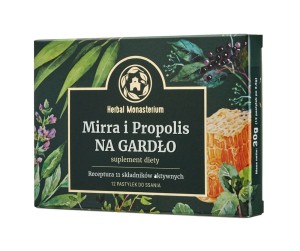 Mirra i Propolis na Gardło 12 pastylek do ssania - Herbal Monasterium