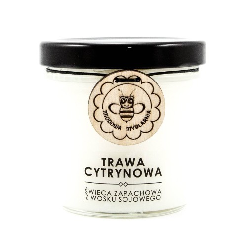 Trawa Cytrynowa - świeca z wosku sojowego 120 ml - Miodowa Mydlarnia