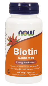 Biotyna Biotin 5000 mcg 60 kapsułek vege - Now