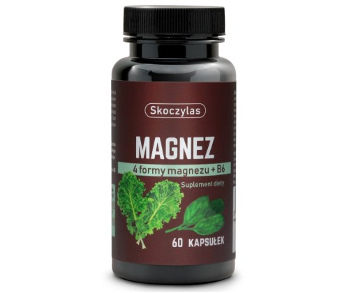 Magnez 4 formy + B6 - szpinak, jarmuż - 60 kapsułek - Skoczylas
