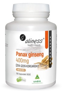 Panax Ginseng Żeń-szeń koreański 400 mg 100 kapsułek vege - Aliness