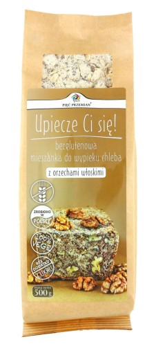 Mieszanka do wypieku chleba z orzechami bezglutenowa 440 g - Pięć Przemian