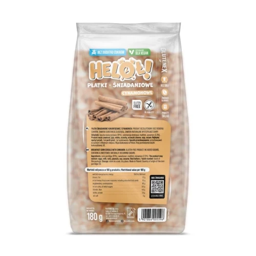 Heloł! Płatki śniadaniowe bez dodatku cukrów 180 g - Glutenex