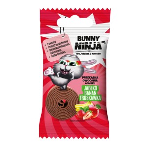 Zakręcona przekąska owocowa jabłko, banan, truskawka (bez dodatku cukru) 15 g - Bunny Ninja