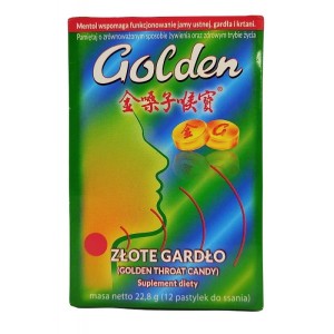 Złote gardło Golden Throat pastylki do ssania 12 sztuk