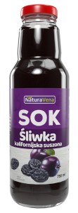Sok z suszonych śliwek kalifornijskich 750 ml - NaturaVena
