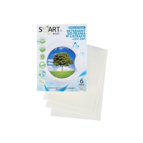 Biodegradowalne listki do prania i zmiękczania Zapach neutralny 6 prań - Smart Eco Wash