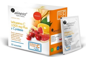 Witamina C 1000 mg z cynkiem PLUS bioflawonoidy, rutyna, acerola 30 saszetek - Aliness