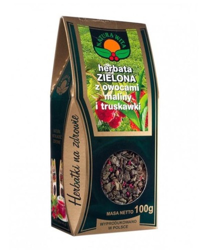 Herbata zielona z malinami i truskawkami 100 g - Natura Wita