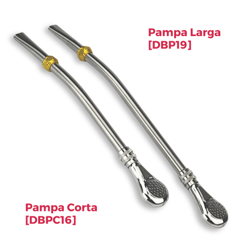 Bombilla do Yerba Mate Pampa Larga (DBP19) długość 19 cm - stal nierdzewna