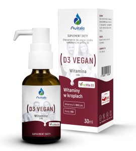 Naturalna witamina D3 VEGAN z alg morskich 1000 IU krople 30 ml - Avitale