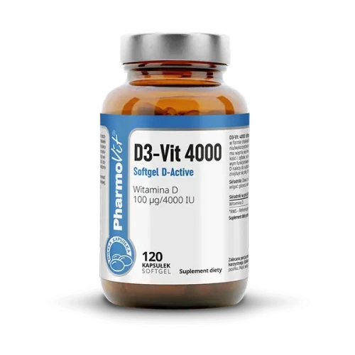 D3 Vit 4000 Softgel D-Active 120 kapsułek - PharmoVit