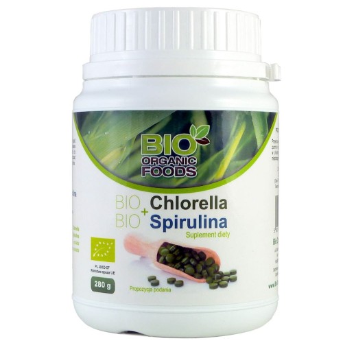 BIO Chlorella BIO Spirulina - 560 tabletek - Bio Organic Foods