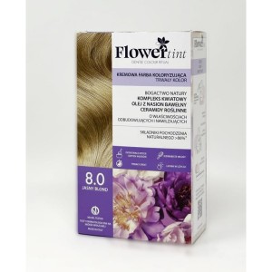 Trwała farba do włosów 8.0 jasny blond - FlowerTint 