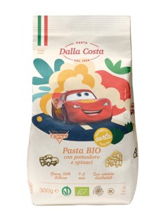 Makaron semolinowy trójkolorowy Disney auta BIO 300 g - Dalla Costa