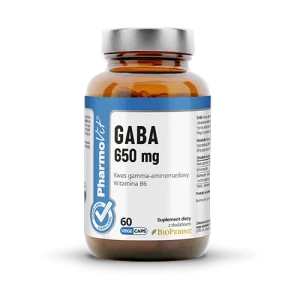 GABA kwas gamma-aminomasłowy 650 mg 60 kapsułek - PharmoVit