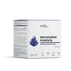 Kreatyna monohydrat saszetki 30 szt - Aura Herbals 