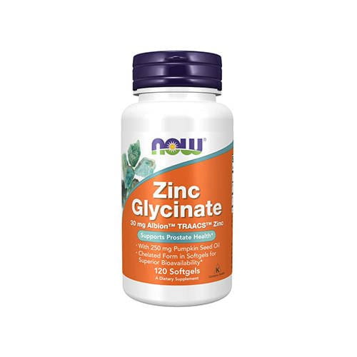 Zinc Glycinate 30 mg 120 kapsułek - NOW