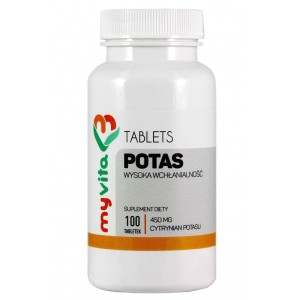 Potas cytrynian potasu 100 tabletek - MyVita