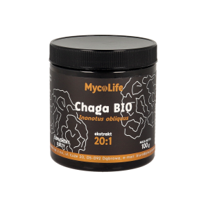 Chaga BIO ekstrakt 20:1 proszek 100 g - MycoLife