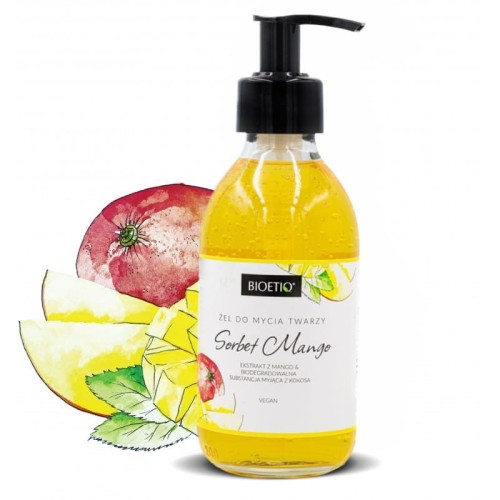 Naturalny żel do mycia twarzy Sorbet Mango 200 ml - Bioetiq