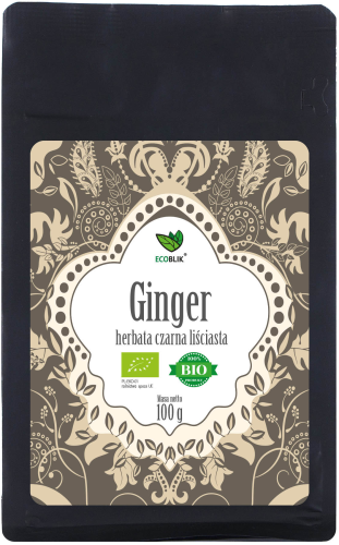 EcoBlik Herbata czarna Ginger liściasta EKO 100 g - Aliness