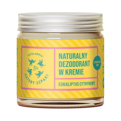 Naturalny dezodorant w kremie Eukaliptus Cytrynowy z dodatkiem sody 60 ml - Cztery Szpaki