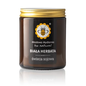 Biała Herbata świeca z wosku sojowego 180 ml - Miodowa Mydlarnia