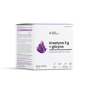 Kreatyna 3 g monohydrat + glicyna 30 saszetek - Aura Herbals