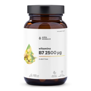 Witamina B7 2500 µg biotyna 120 kapsułek - Aura Herbals