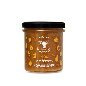 Miód z jabłkiem i cynamonem 430 g - Pasieki Rodziny Sadowskich