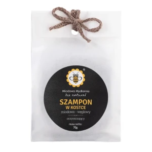 Szampon w kostce miodowo węglowy re-fill 70 g - Miodowa Mydlarnia