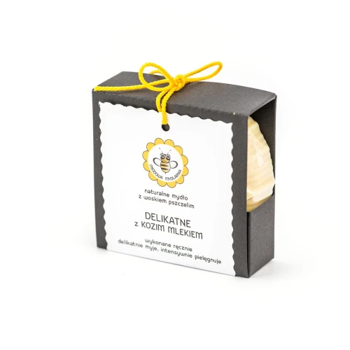 Mydło naturalne Delikatne z Kozim Mlekiem 85 g - Miodowa Mydlarnia