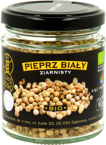 Pieprz biały ziarnisty BIO bezglutenowy 90 g - Pięć Przemian