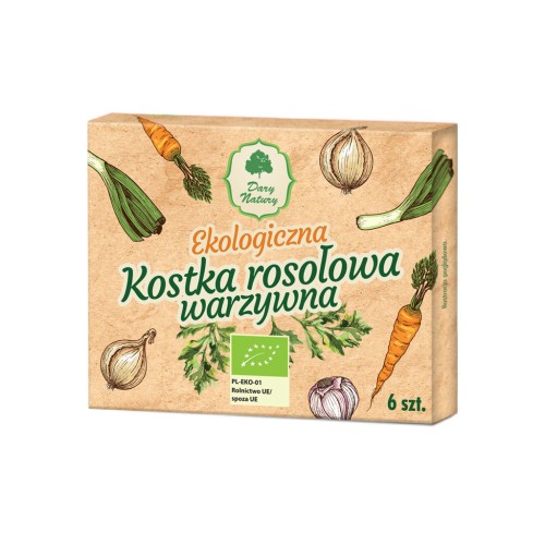 Kostka rosołowa warzywna EKO 60 g (6 x 10 g) - Dary Natury