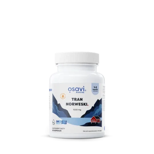 Tran Norweski 1000 mg smak cytrynowy 60 kapsułek - Osavi