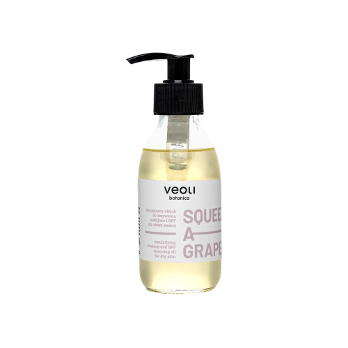 Emulgujący olejek do zmywania makijażu i SPF dla skóry suchej Squeeze a Grape 150 ml - Veoli Botanica