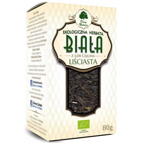 Herbata Biała Liściasta z Gór Cejlonu EKO 80 g - Dary Natury