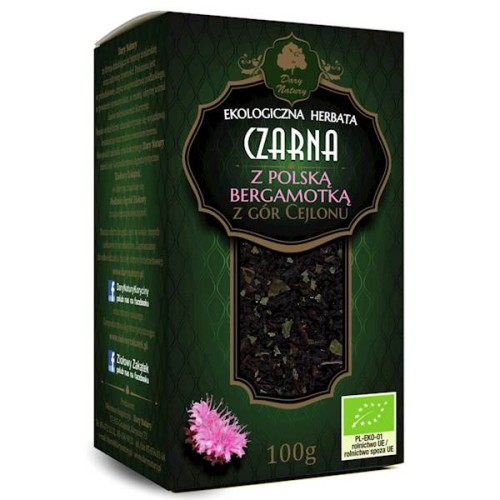 Herbata Czarna z Polską Bergamotką z Gór Cejlonu EKO 100 g - Dary Natury