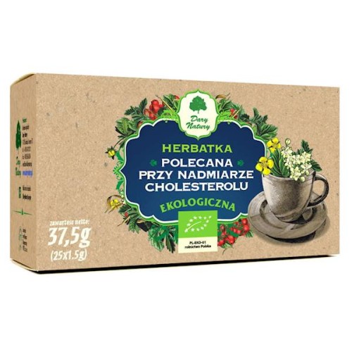 Herbatka Polecana Przy Nadmiarze Cholesterolu EKO fix 25 x 1,5 g (saszetki) - Dary Natury