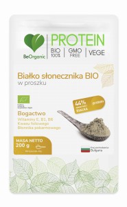 Białko słonecznika BIO Protein w proszku 200 g - BeOrganic