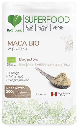 Maca BIO Superfood w proszku 200 g - BeOrganic