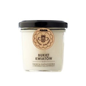 Bukiet Kwiatów świeca z wosku sojowego 120 ml - Miodowa Mydlarnia