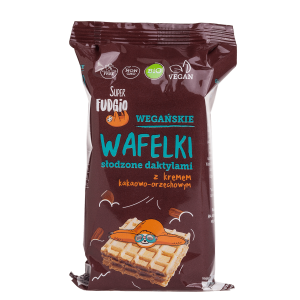 Wafelki z kremem kakaowo - orzechowym słodzone daktylami BIO (4 x 30 g) 120 g - Super Fudgio