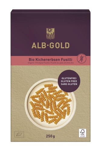 Makaron świderki z ciecierzycy bezglutenowy BIO 250 g - Alb Gold