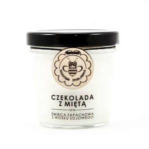 Czekolada z Miętą świeca z wosku sojowego 120 ml - Miodowa Mydlarnia