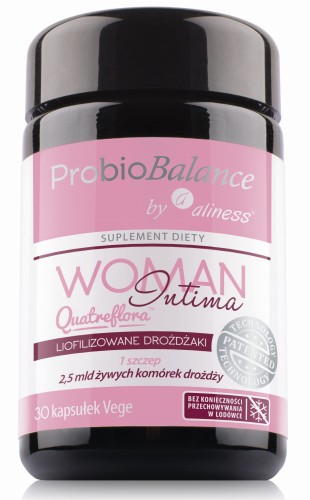 ProbioBalance Woman Intima Quatreflora 2,5 mld żywych komórek drożdży 30 kapsułek vege - Aliness