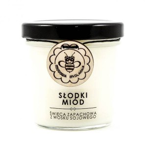 Słodki Miód świeca z wosku sojowego 120 ml - Miodowa Mydlarnia