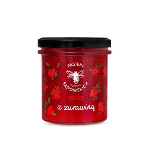 Miód z żurawiną 430 g - Pasieki Rodziny Sadowskich
