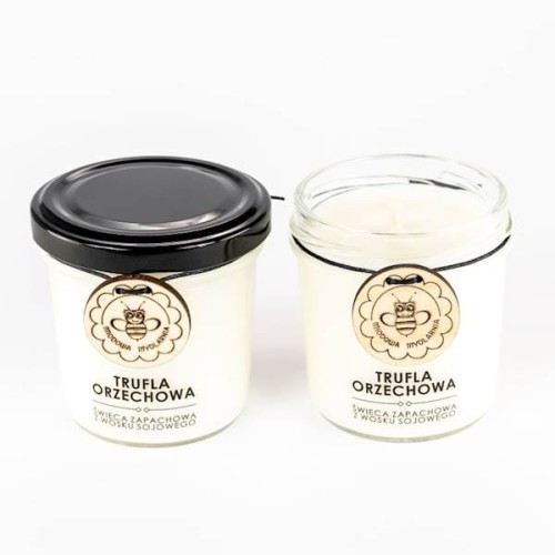 Trufla Orzechowa - świeca z wosku sojowego 120 ml - Miodowa Mydlarnia